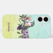 Coques Case-Mate iPhone Aquarelle colorée Colibri Personnalisé (Verso (horizontal))