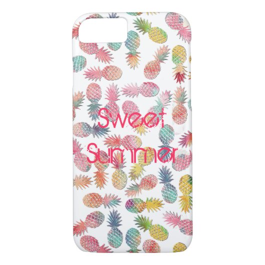 Coques Case-Mate iPhone Aquarelle cool "été doux" ananas motif (Dos)