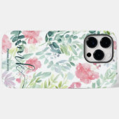 Coques Case-Mate iPhone Aquarelle Coral rose Fleurs Abstraites Monogramme (Verso (horizontal))