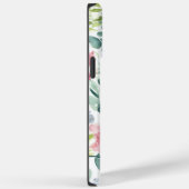 Coques Case-Mate iPhone Aquarelle Coral rose Fleurs Abstraites Monogramme (Verso / Droite)