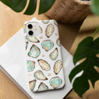 Aquarelle côtière huître et Motif Pearl