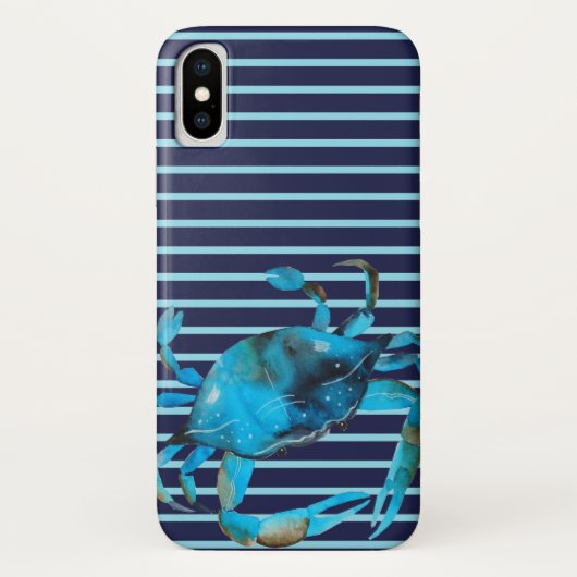 Coques Case-Mate iPhone Aquarelle Crabe Bande Nautique Été (Dos)