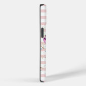 Coques Case-Mate iPhone Aquarelle Crème glacée, Macarons, Bandes roses (Verso / Droite)