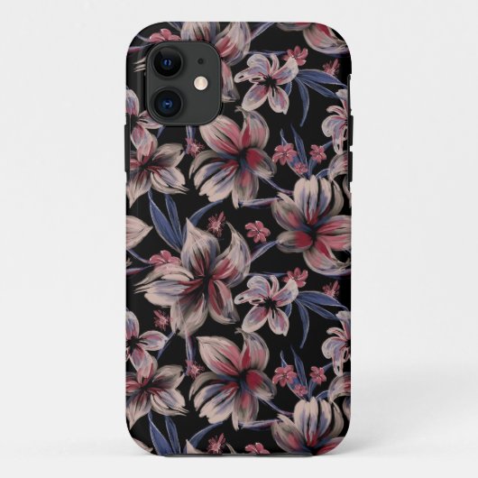 Coques Case-Mate iPhone Aquarelle Crimson sur noir (Dos)