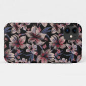 Coques Case-Mate iPhone Aquarelle Crimson sur noir (Dos (Horizontal))