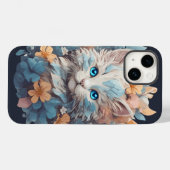 Coques Case-Mate iPhone Aquarelle Cute Florale Chat Splash (Verso (horizontal))