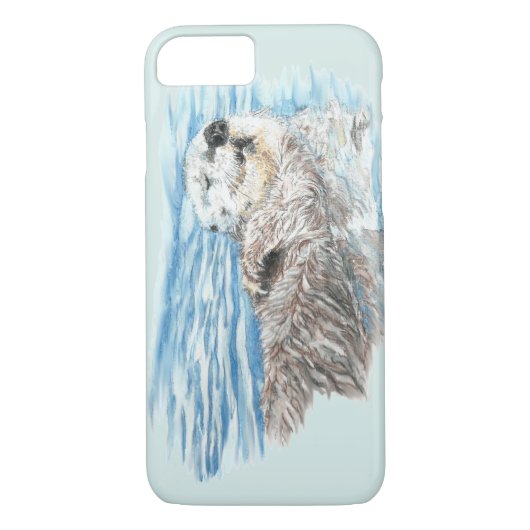 Coques Case-Mate iPhone Aquarelle Cute Otter Animal Nature art (Dos)