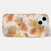 Coques Case-Mate iPhone Aquarelle d'automne pastel feuille arrière - plan (Verso (horizontal))