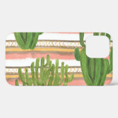 Coques Case-Mate iPhone Aquarelle de cactus, arrière - plan rayé, couche t (Verso (horizontal))