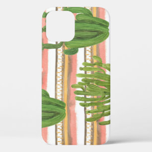 Case-Mate iPhone Case Aquarelle de cactus, arrière - plan rayé, couche t
