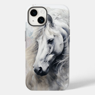 Coque Pour iPhone 14 Aquarelle de cheval blanc