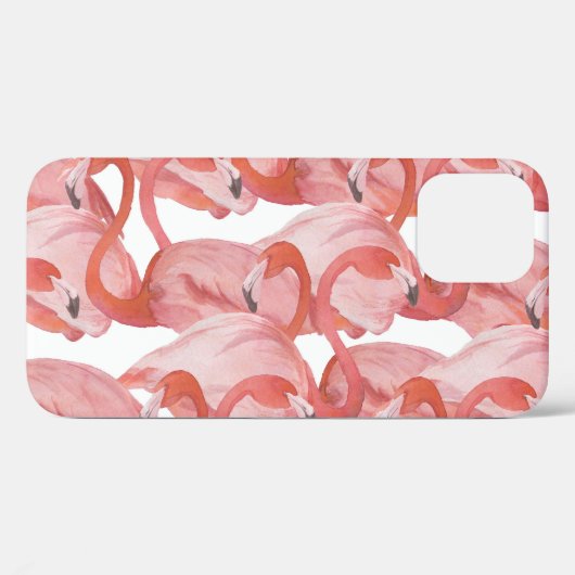 Coques Case-Mate iPhone Aquarelle de Flamant rose : Motif transparent (Verso (horizontal))