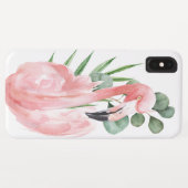 Coques Case-Mate iPhone Aquarelle de Flamant rose rose tropical (Dos (Horizontal))