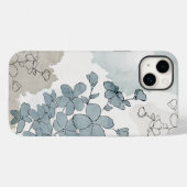 Coques Case-Mate iPhone Aquarelle de fleur bleu naturel propre (Verso (horizontal))