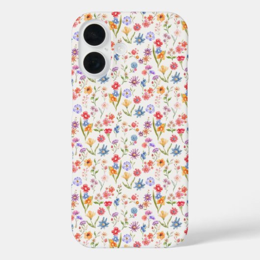 Coques Case-Mate iPhone Aquarelle de fleur sauvage bleue violette (Verso)
