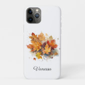 Coques Case-Mate iPhone Aquarelle de l'érable d'automne, personnalisée (Dos)