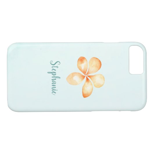 Coques Case-Mate iPhone Aquarelle de l'île Plumeria (Dos (Horizontal))