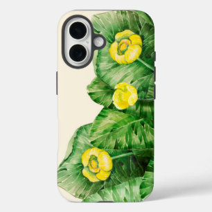 Coques iPhone 16 aquarelle de nénuphar jaune