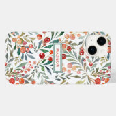 Coques Case-Mate iPhone Aquarelle de Noël Floral Personnalisé (Verso (horizontal))