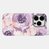 Coques Case-Mate iPhone Aquarelle de Pêche pourpre Floral (Verso (horizontal))