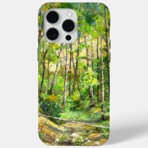 Coque iPhone 15 Pro Max aquarelle de peinture de rainures sur soie