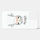Coques Case-Mate iPhone Aquarelle de pingouin Nom moderne (Verso (horizontal))