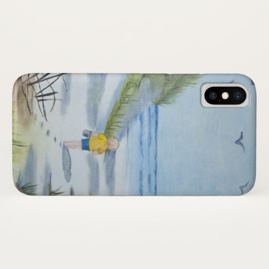Coques Case-Mate iPhone Aquarelle de plage (Dos (Horizontal))
