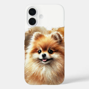 Coques iPhone 16 Aquarelle de Poméranie