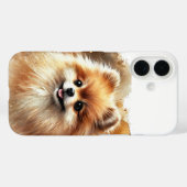 Coques Case-Mate iPhone Aquarelle de Poméranie (Verso (horizontal))