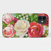 Coques Case-Mate iPhone Aquarelle de Red Roses Bouquet (Dos (Horizontal))