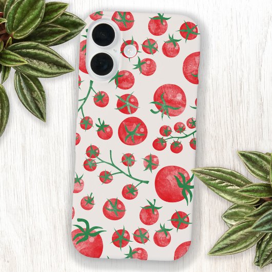 Coques Case-Mate iPhone Aquarelle de tomate Motif d'été méditerranéen