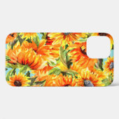 Coques Case-Mate iPhone Aquarelle de tournesol : Illustration transparente (Verso (horizontal))