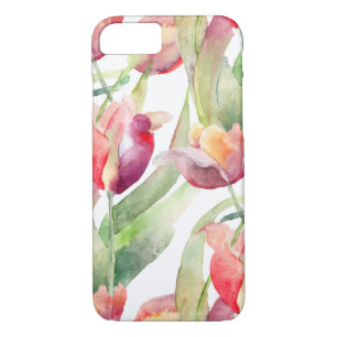 Coque iPhone 7 Aquarelle de Tulipes peintes Florale