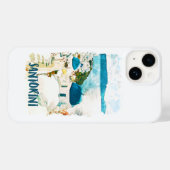 Coques Case-Mate iPhone Aquarelle de voyage Santorin Grèce (Verso (horizontal))