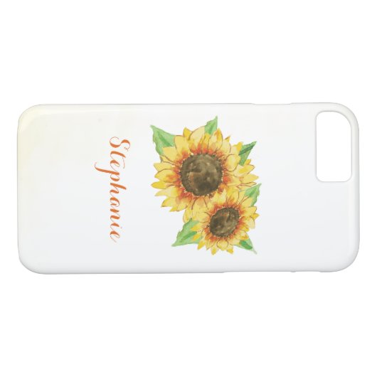 Coques Case-Mate iPhone Aquarelle des fleurs de soleil (Dos (Horizontal))