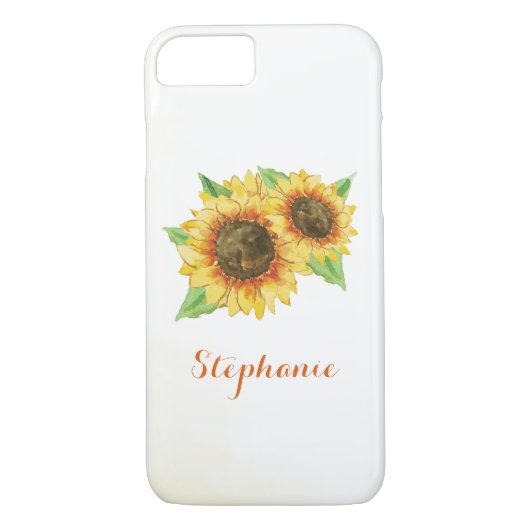 Coques Case-Mate iPhone Aquarelle des fleurs de soleil (Dos)