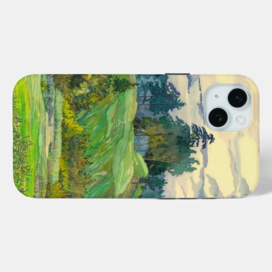 Coques Case-Mate iPhone Aquarelle des pins (Verso (horizontal))