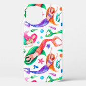 Coques Case-Mate iPhone Aquarelle des sirènes : Motif océanique sans trans (Verso)