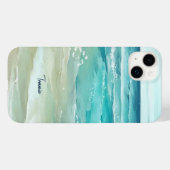 Coques Case-Mate iPhone Aquarelle des vagues de la mer Océan tropical (Verso (horizontal))