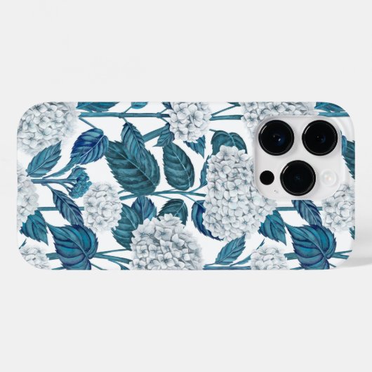 Coques Case-Mate iPhone Aquarelle d'hydrangée blanche (Verso (horizontal))