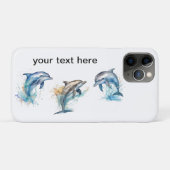 Coques Case-Mate iPhone Aquarelle Dolphin Trio, personnalisée (Dos (Horizontal))