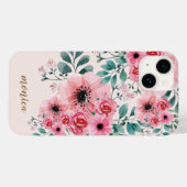 Coques Case-Mate iPhone Aquarelle douce et élégante Monogramme Floral (Verso (horizontal))
