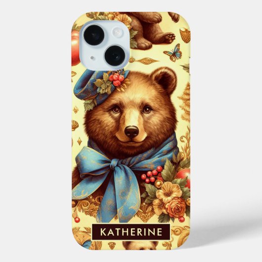 Coques Case-Mate iPhone Aquarelle d'ours Vintage (Verso)