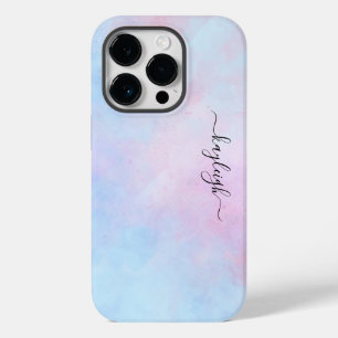 Coque Pour iPhone 14 Pro Aquarelle Dreamy Rose bleu turquoise