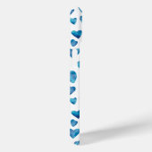 Coques Case-Mate iPhone Aquarelle du coeur bleu monogramme (Verso / Droite)