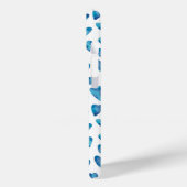 Coques Case-Mate iPhone Aquarelle du coeur bleu monogramme (Verso / Gauche)