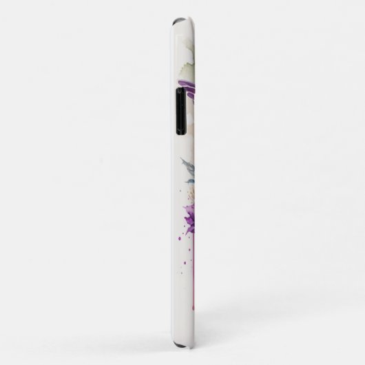 Coques Case-Mate iPhone Aquarelle Elegant Colibri Funny Monogramme Nom (Dos/Droite)