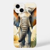 Coques Case-Mate iPhone Aquarelle Eléphant Gros plan (Verso)