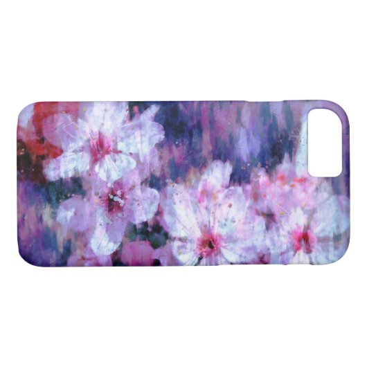 Coques Case-Mate iPhone Aquarelle en fleur d'amande (Dos (Horizontal))