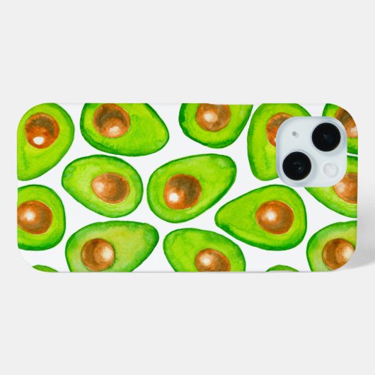Coques Case-Mate iPhone Aquarelle en tranches d'Avocado (Verso (horizontal))